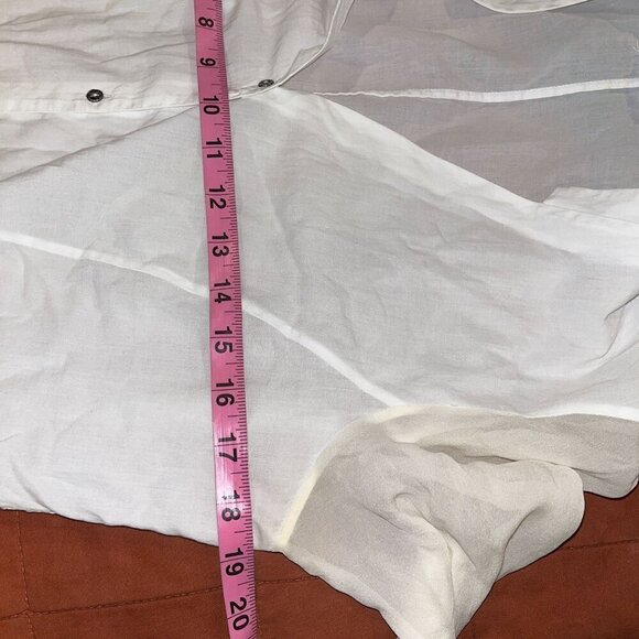 Helmut Lang Womens Sheer White Button-Up Shirt Size Small - Picture 6 of 8